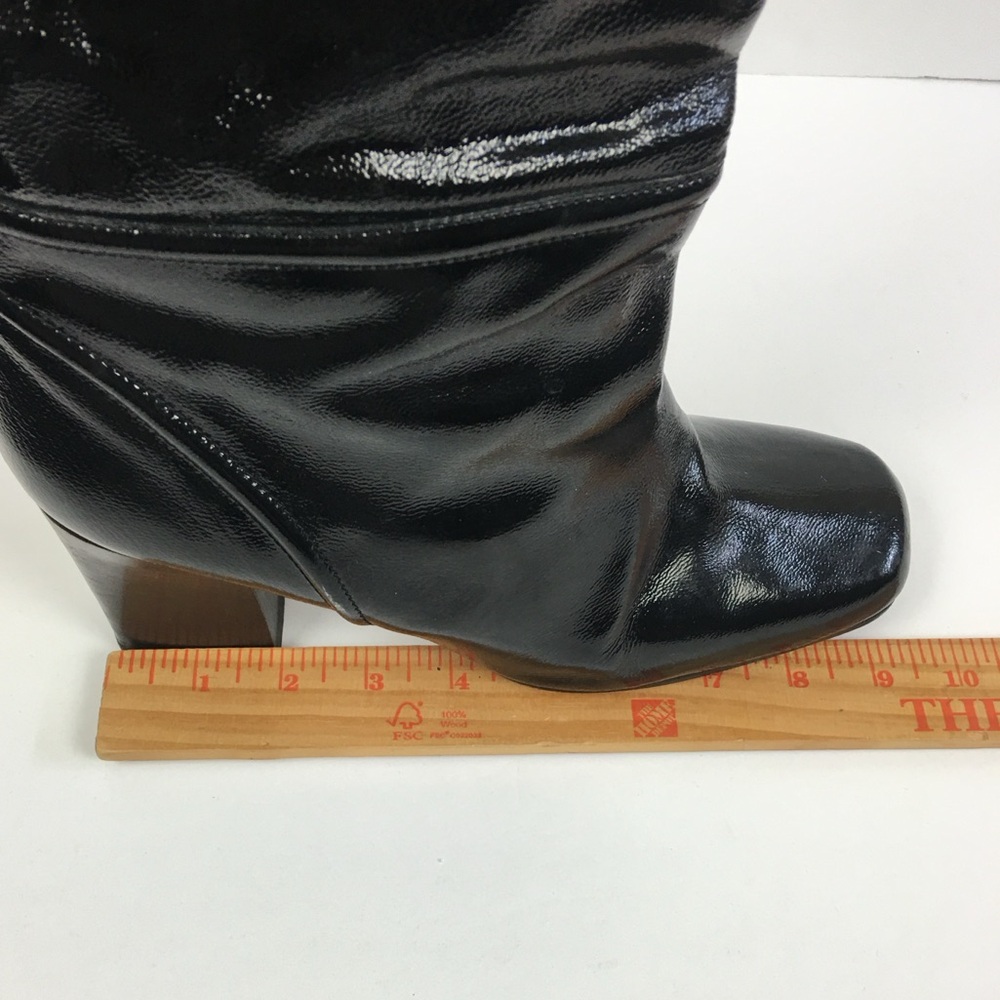 MARNI Made In Italy Designer Patent Leather Knee Boots In Black Size 41 (US11) - Picture 12 of 14